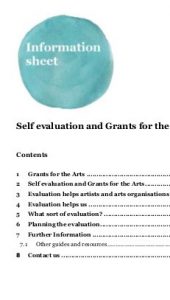Self evaluation and grants for th arts 
